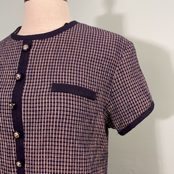 Vintage Plaid Button Front Dress - Picture 2 of 5